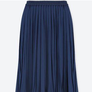 NEW XS Uniqlo Hi-Waist Chiffon Pleated Skirt -Navy